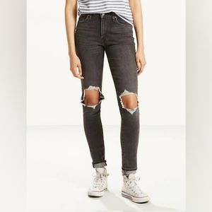 Levi's 721 High Rise Skinny Distressed Jeans